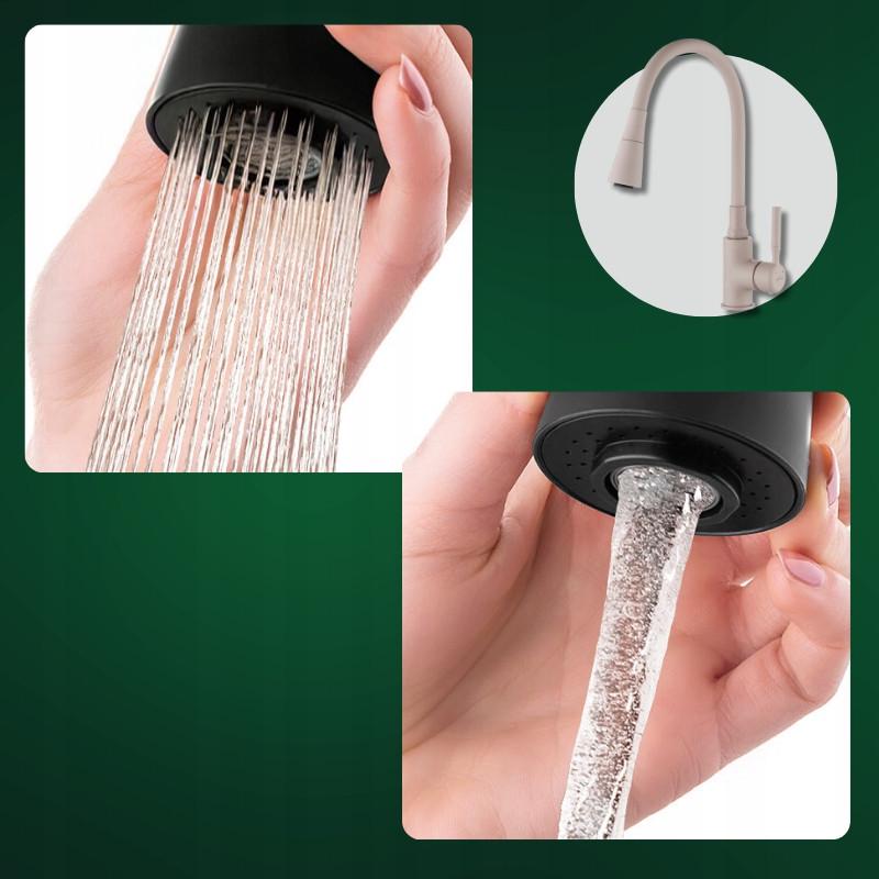 Смеситель для мойки кухонный Invena Pogo Plus 2-функциональный с эластичным носиком Бежевый (2697549892) - фото 4 Смеситель для мойки кухонный Invena Pogo Plus 2-функциональный с эластичным носиком Бежевый (2697549892) - фото 4