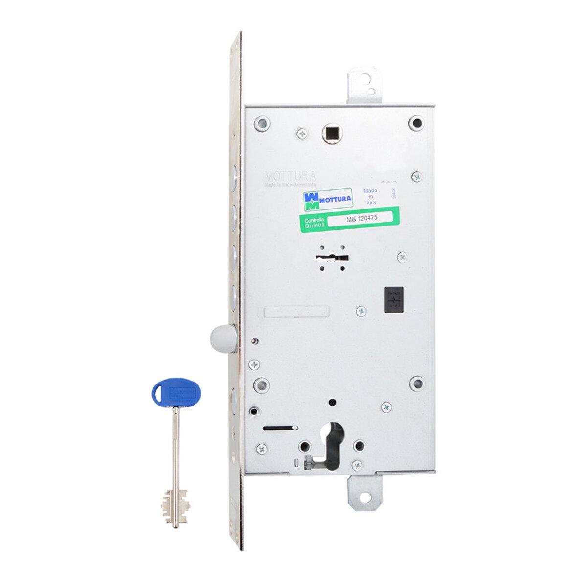 Замок Mottura 54797L8B00CS3Z MATIC 4 ригельний з засувкою і додатковим замком під євроциліндр 2 монтажних ключа 60 мм