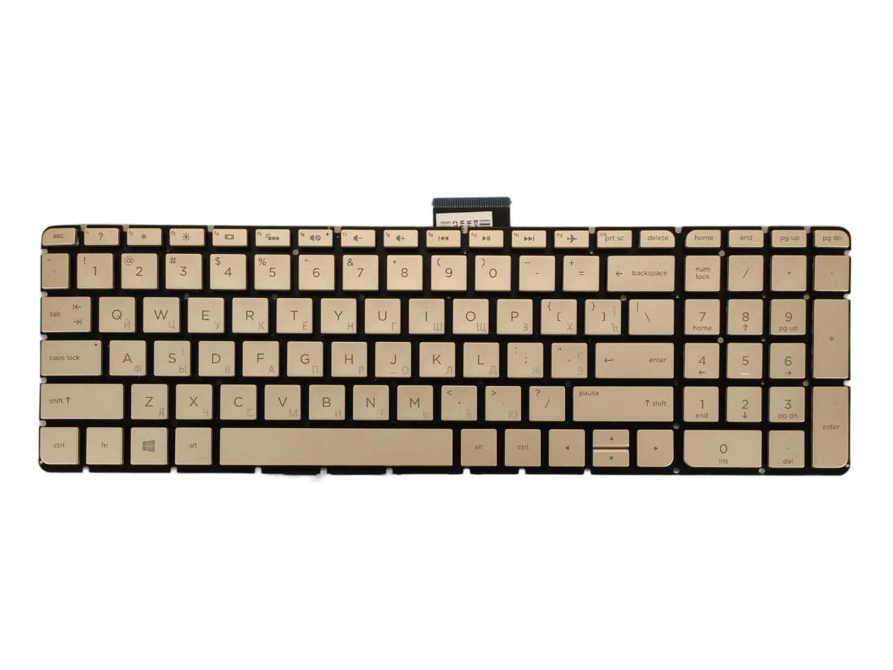 Клавиатура для ноутбука с подсветкой HP 15-AB/15-AK/15-AU/15-BC/TPN-Q159/C122/Q172/Q173/Q162 Gold (K551)