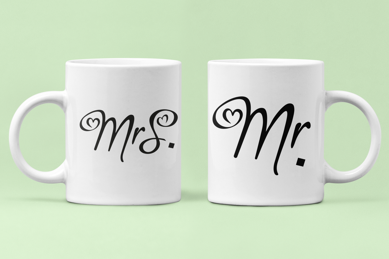 Чашки парные "MR MRs" для влюбленных 330 мл Белый (ВЛ15Ч)