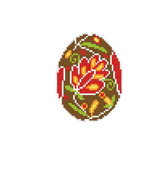Схема сшитая пасхальная игрушка для вышивки бисером и нитками на ткани (ТР298аБ)