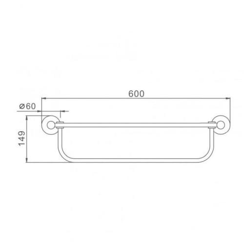 Полка с держателем для полотенец Frap F30124 нержавеющая сталь 600 мм - фото 2 Полка с держателем для полотенец Frap F30124 нержавеющая сталь 600 мм - фото 2