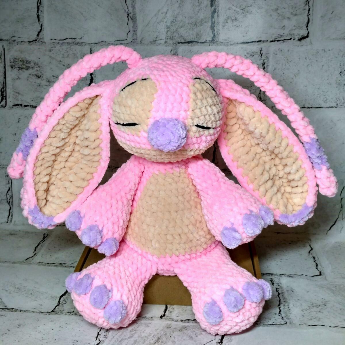 М'яка іграшка ручної роботи в'язана амігурумі Hand Made Стіч Ангел плюшевий 27 см Рожевий (202-94) М'яка іграшка ручної роботи в'язана амігурумі Hand Made Стіч Ангел плюшевий 27 см Рожевий (202-94)