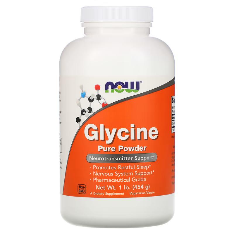 Амінокислота NOW Glycine Pure Powder 454 г (11343)