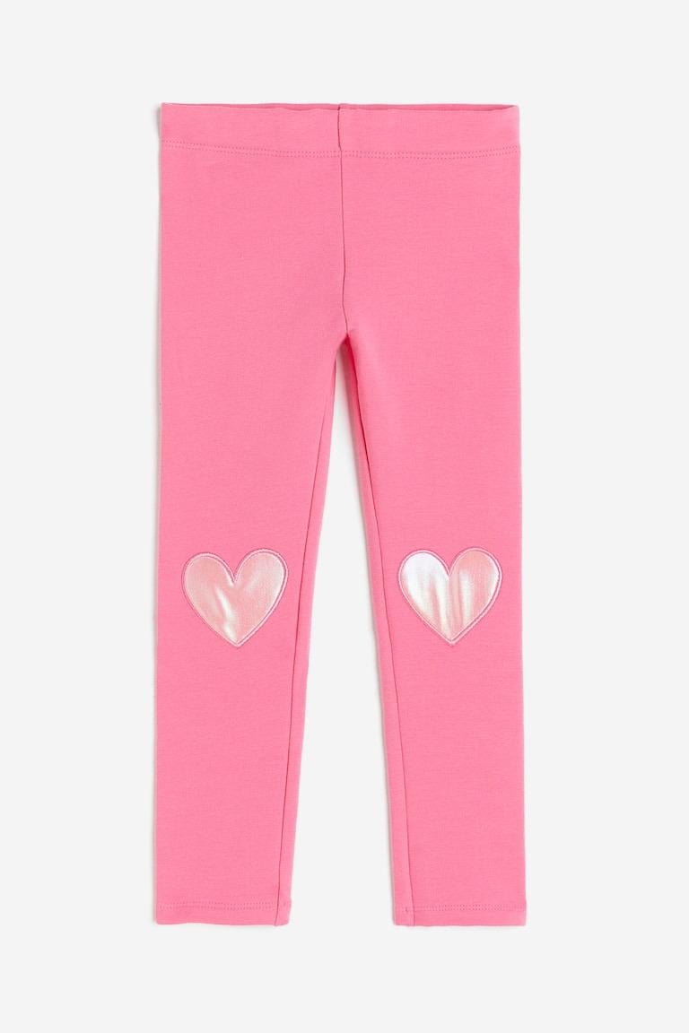 Лосины H&M Сердечки на коленях 134 см Малиновый (1009288)