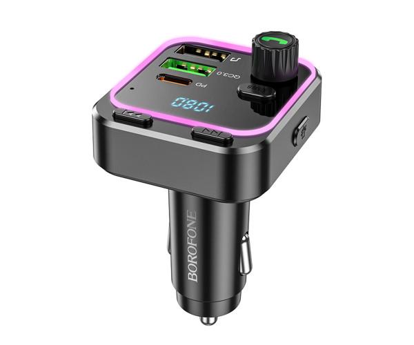 Модулятор FM Borofone BC53 QC3.0 PD20W car wireless Black - фото 3