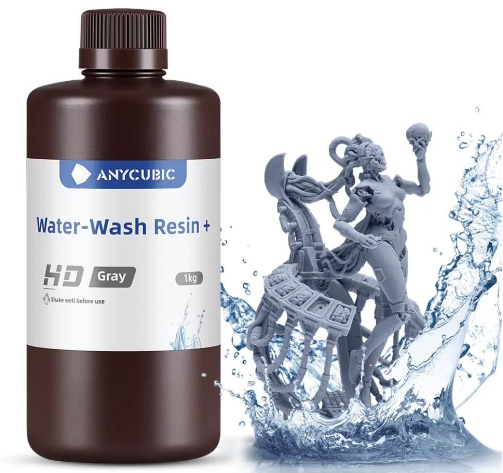 Фотополимерная смола Anycubic Water-Wash Resin+ HD Grey (SSXHG-104C)