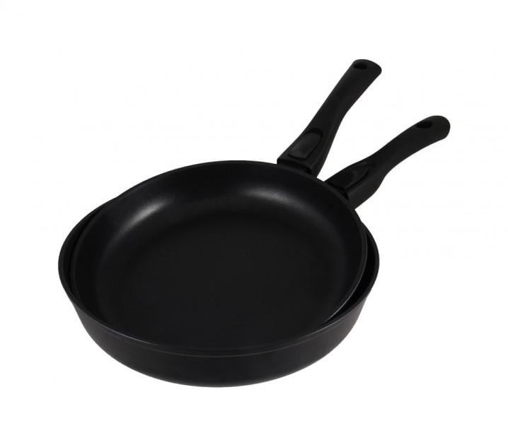 Набір сковорідок Біол Оптима з антипригарним покриттям і знімними ручками 26/28 см Чорний (262807P)