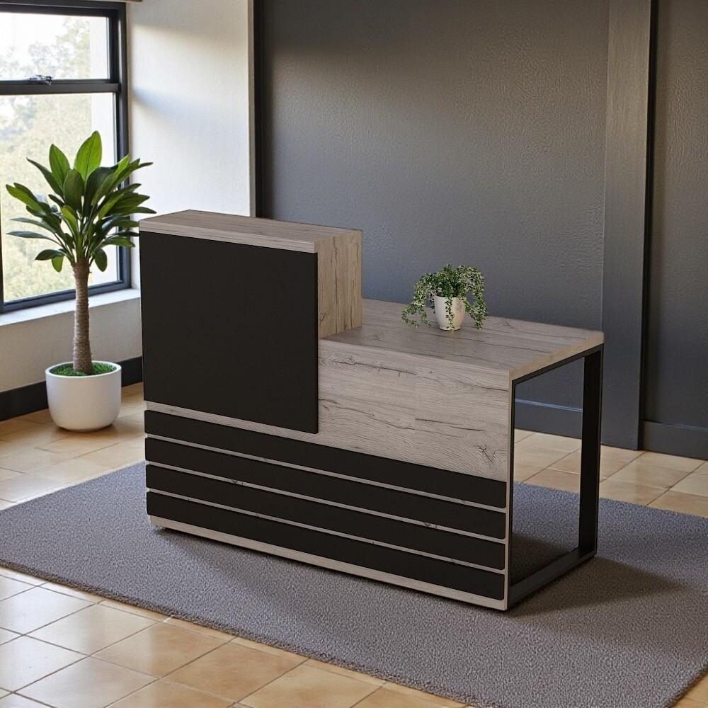 Стойка администратора Tobi Sho Ресепшн/5 правосторонняя для офиса 1600х636х1090 мм Хортица/Черный