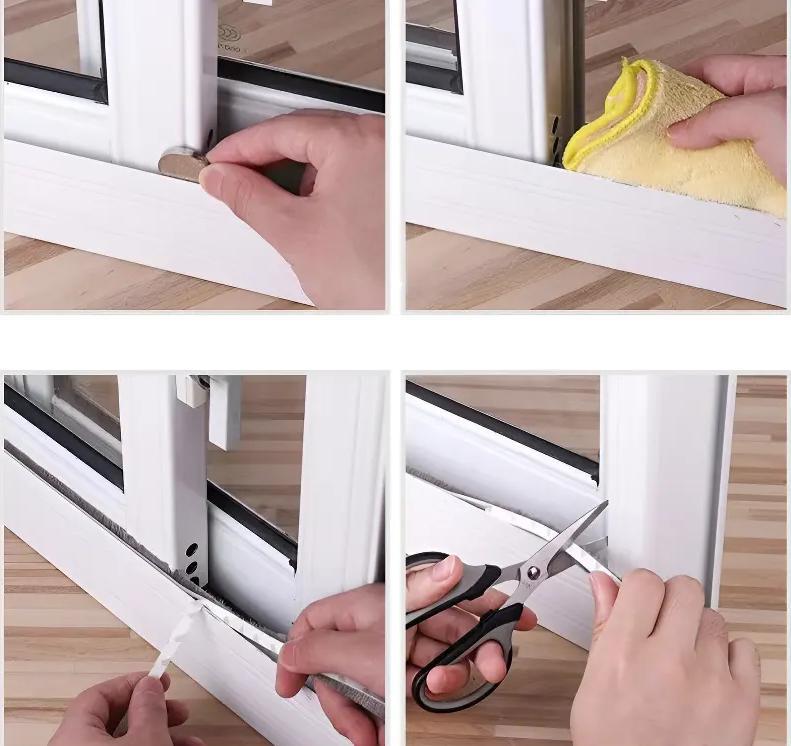 Уплотнитель для окон и дверей на самоклеющейся основе с ворсом 5 м Серый (2464734123) - фото 9