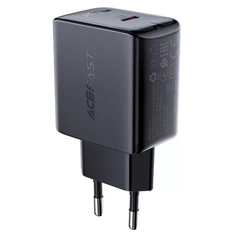 Зарядное устройство сетевое Acefast A1 PD20W single USB-C Black (00000065898_1) Зарядное устройство сетевое Acefast A1 PD20W single USB-C Black (00000065898_1)