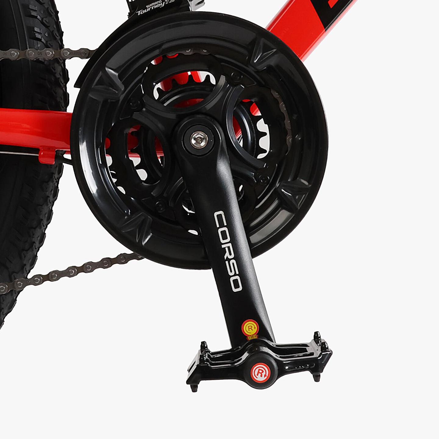 Велосипед горный подростковый алюминиевый Corso Evolution 24" литые диски рама 11" Черно-красный - фото 7