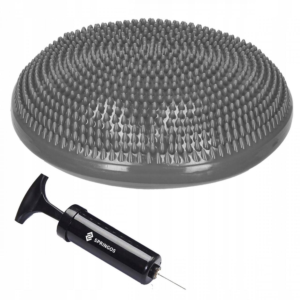 Балансировочная подушка Springos FA0078 сенсомоторная массажная Grey