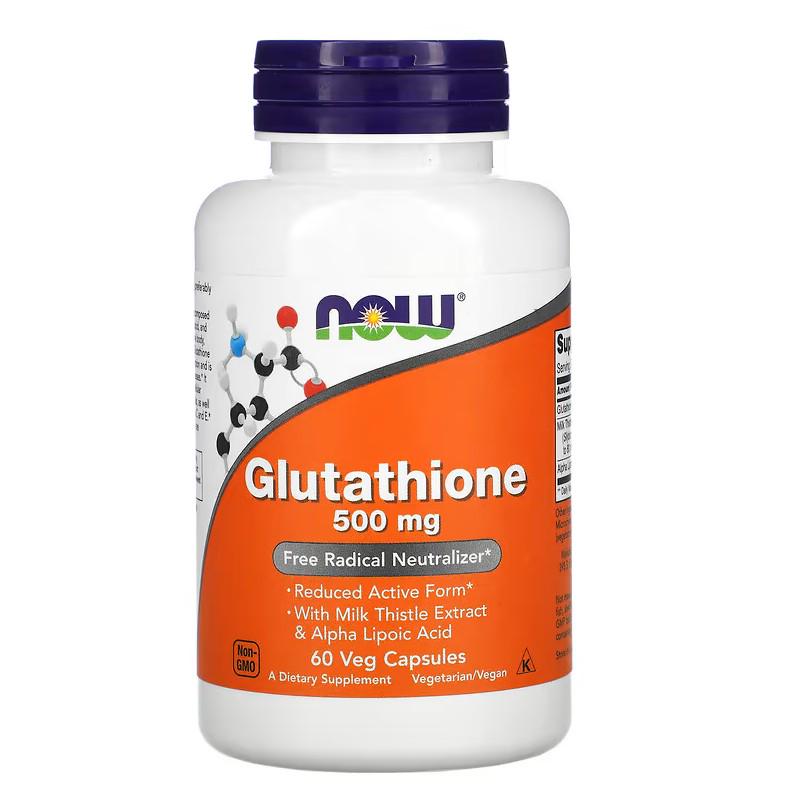 Натуральная добавка Now Foods Glutathione 500 мг 60 капсул