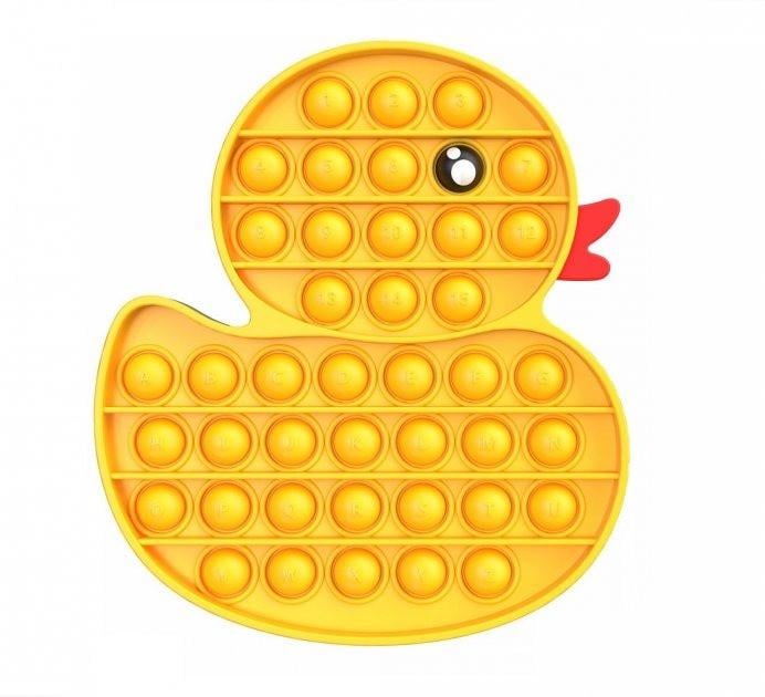 Сенсорна силіконова іграшка пупирка антистрес Поп Іт Фіджет Качечка Жовтий