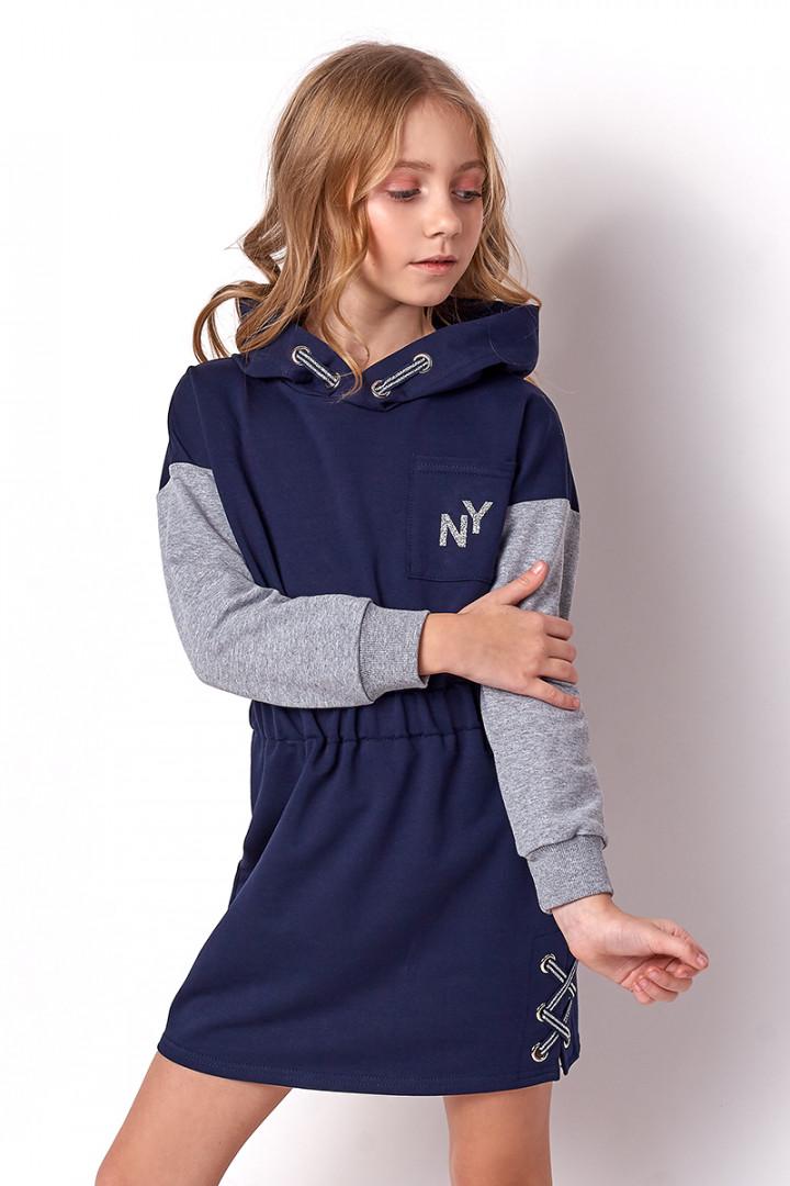 Сукня для дівчинки трикотажна Mevis 3196-01 122 см Синій (74504)