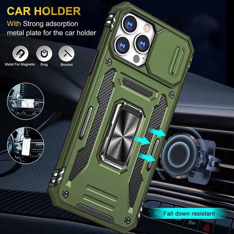 Противоударный ударопрочный чехол Camshield Army Ring для Apple iPhone 12 Pro / 12 (6.1") Оливковый / Army Green - фото 2 Противоударный ударопрочный чехол Camshield Army Ring для Apple iPhone 12 Pro / 12 (6.1") Оливковый / Army Green - фото 2