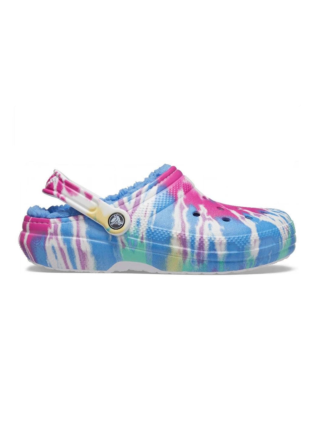 Сабо женские утепленные Crocs Classic Tie Dye Lined Clogs р. 36-37 23 см Разноцветный (1914487724964) - фото 4