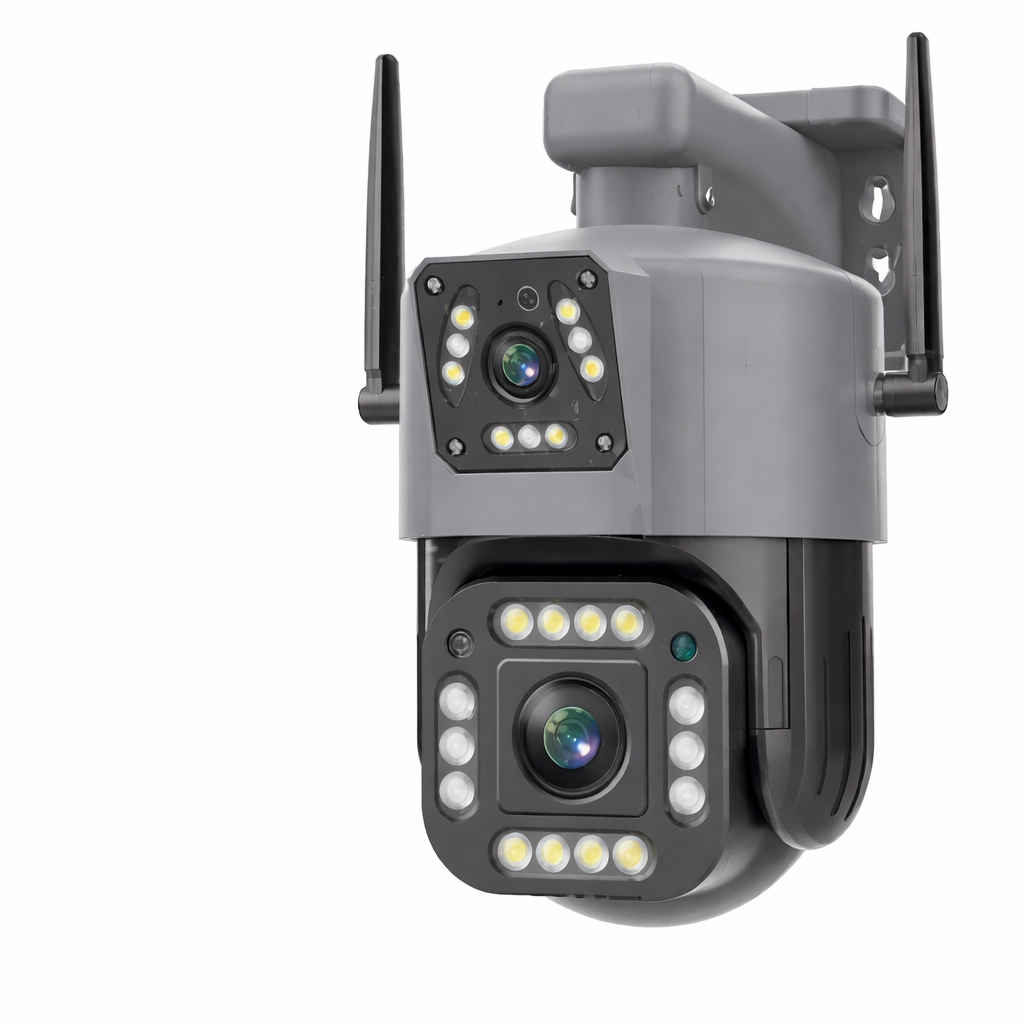 Камера видеонаблюдения уличная 4G V380 8Мп 2 объектива удаленный просмотр вращение сигнализация работает от Wi-fi (NNV380)