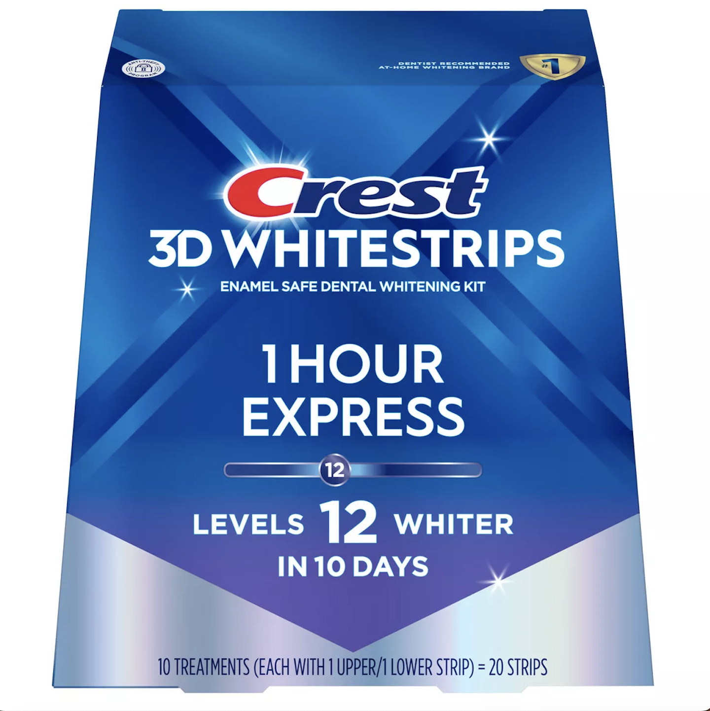 Отбеливающие полоски для зубов Crest 3D 1 Hour Express Whitestrips 10 пар полосок без упаковки (34567890)