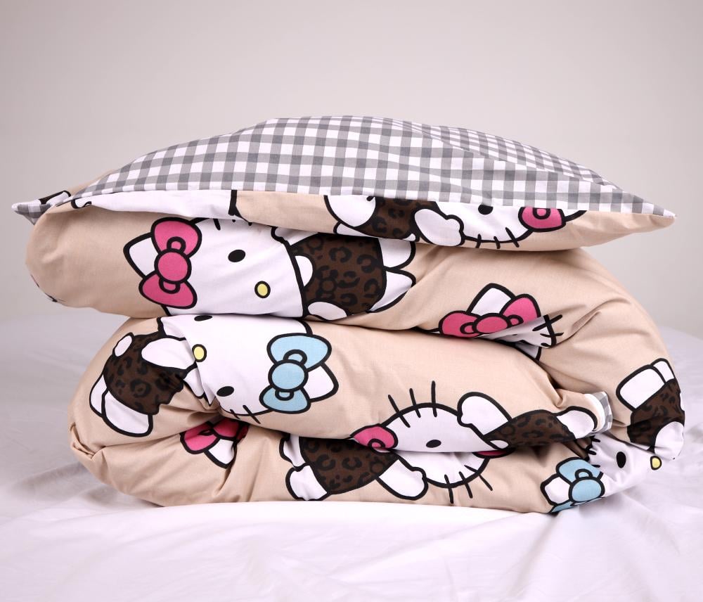 Комплект постільної білизни PaniPava Beige Hello Kitty бязь 155х215 см (10100870) - фото 4