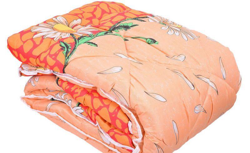 Одеяло двуспальное из овечьей шерсти Цветы