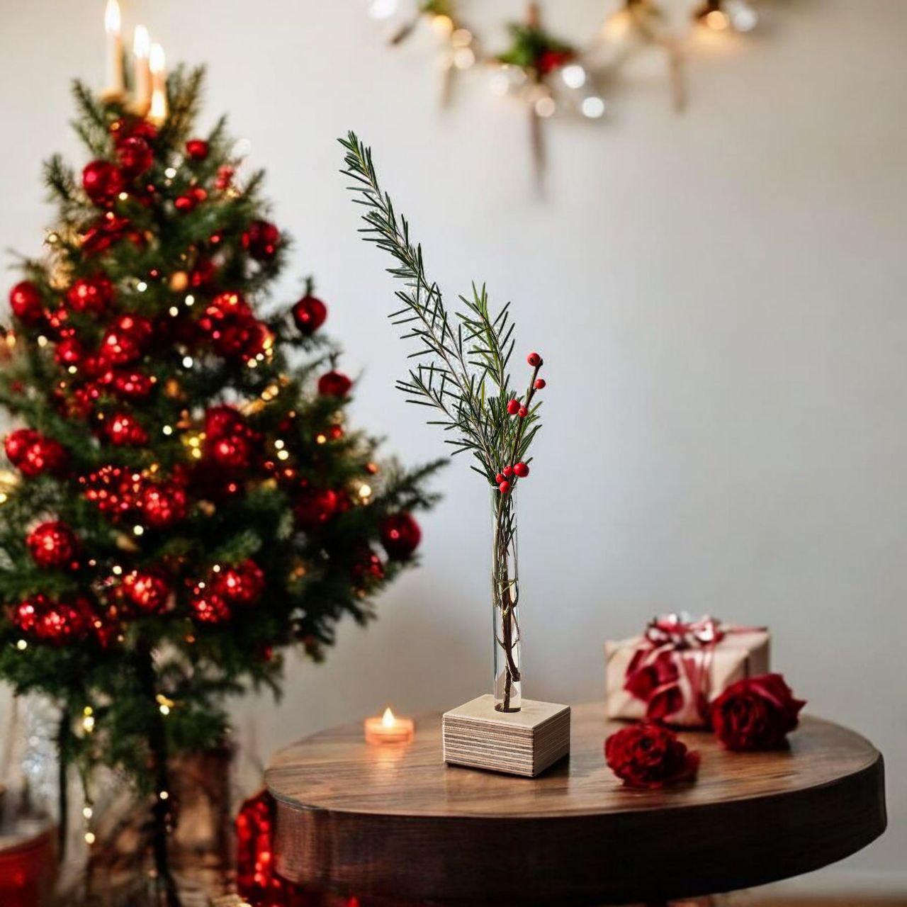 Ваза для декора новогоднего стола ручная работа