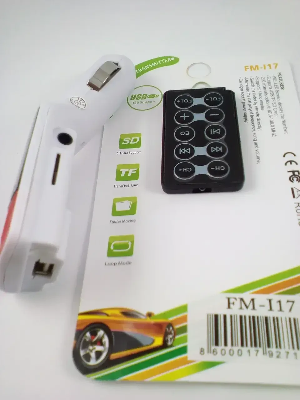 FM-модулятор автомобільний BARG CM i17 USB/SD (2793) - фото 5