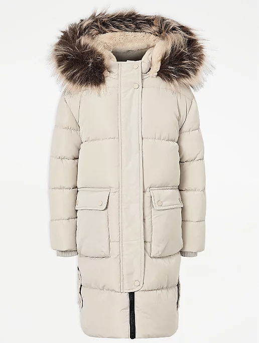 Куртка зимняя для девочки George на меху 122 см-128 Beige (729652)