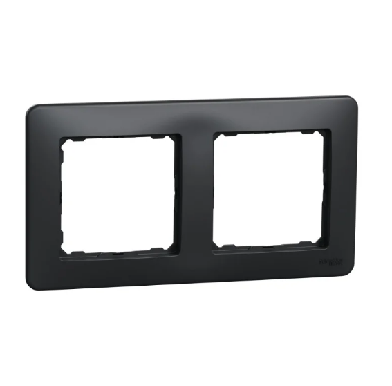 Рамка двойная горизонтальная SCHNEIDER Sedna Design Черный (28493953)