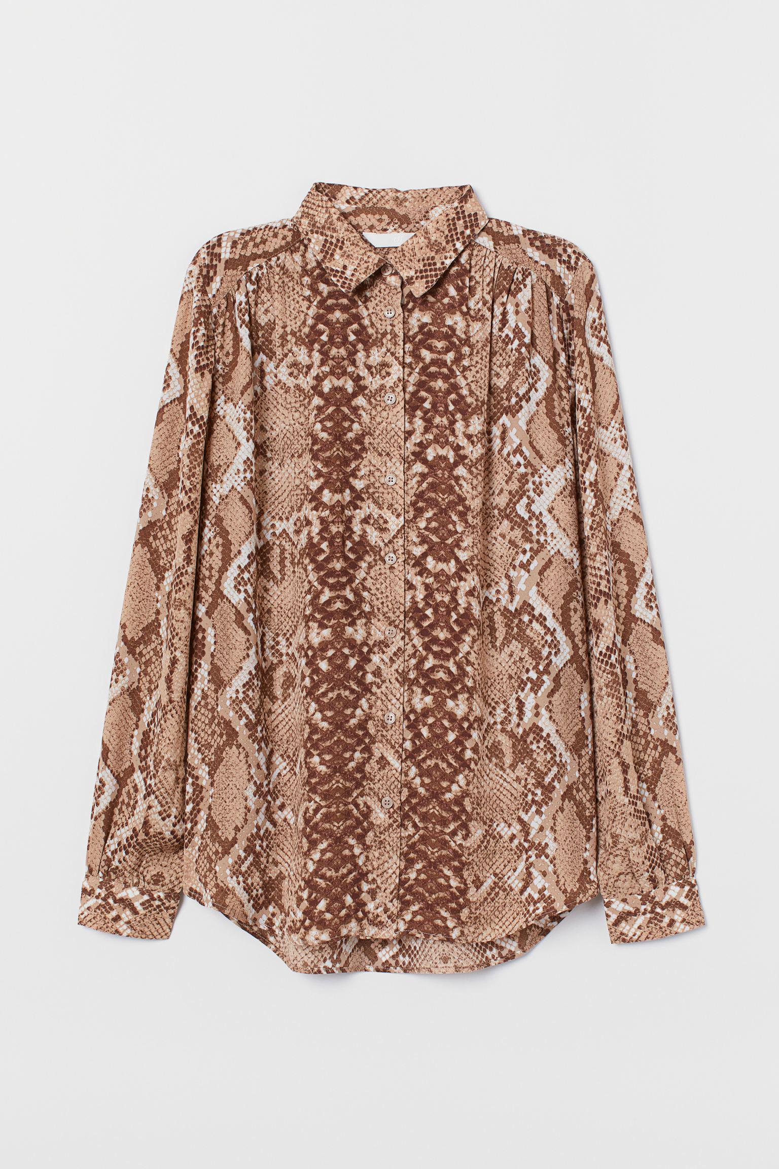 Блуза H&M Принт зміїний р. 34 Бежевий (19036970540)