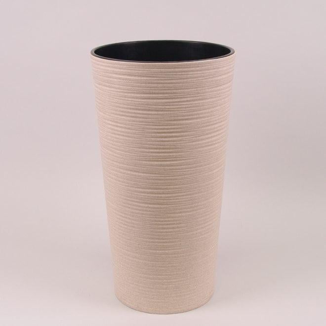 Горшок пластиковый Flora LILIA ECO DLUTO с вкладом 30 см Бежевый (80311)