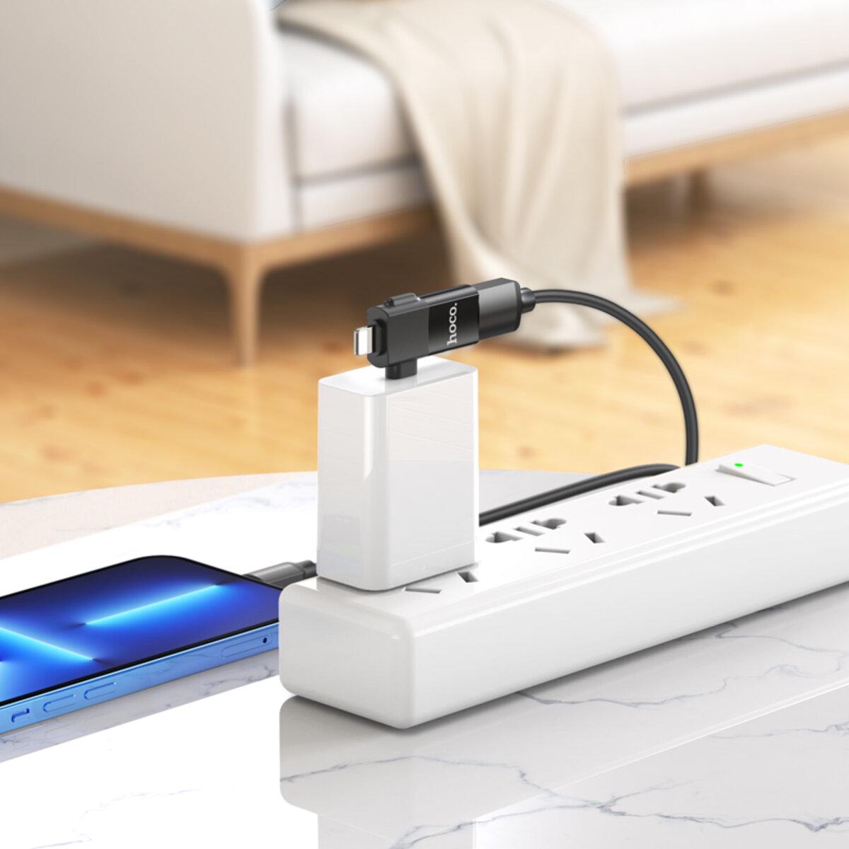 Адаптер Hoco UA17 iP/Type-C на USB Черный - фото 7