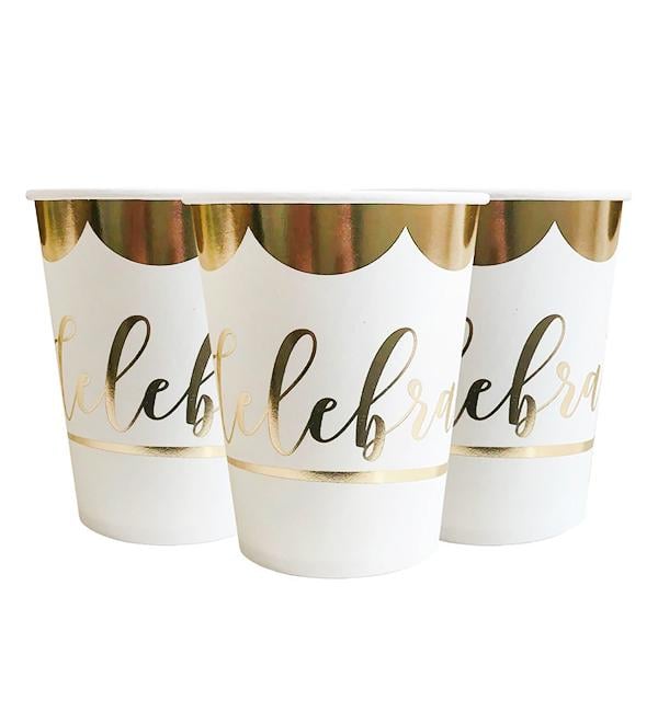 Бумажные стаканчики Celebrate Gold 10 шт. 250 мл картон