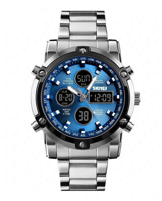 Наручные часы Skmei 1389BU Silver/Black/Blue