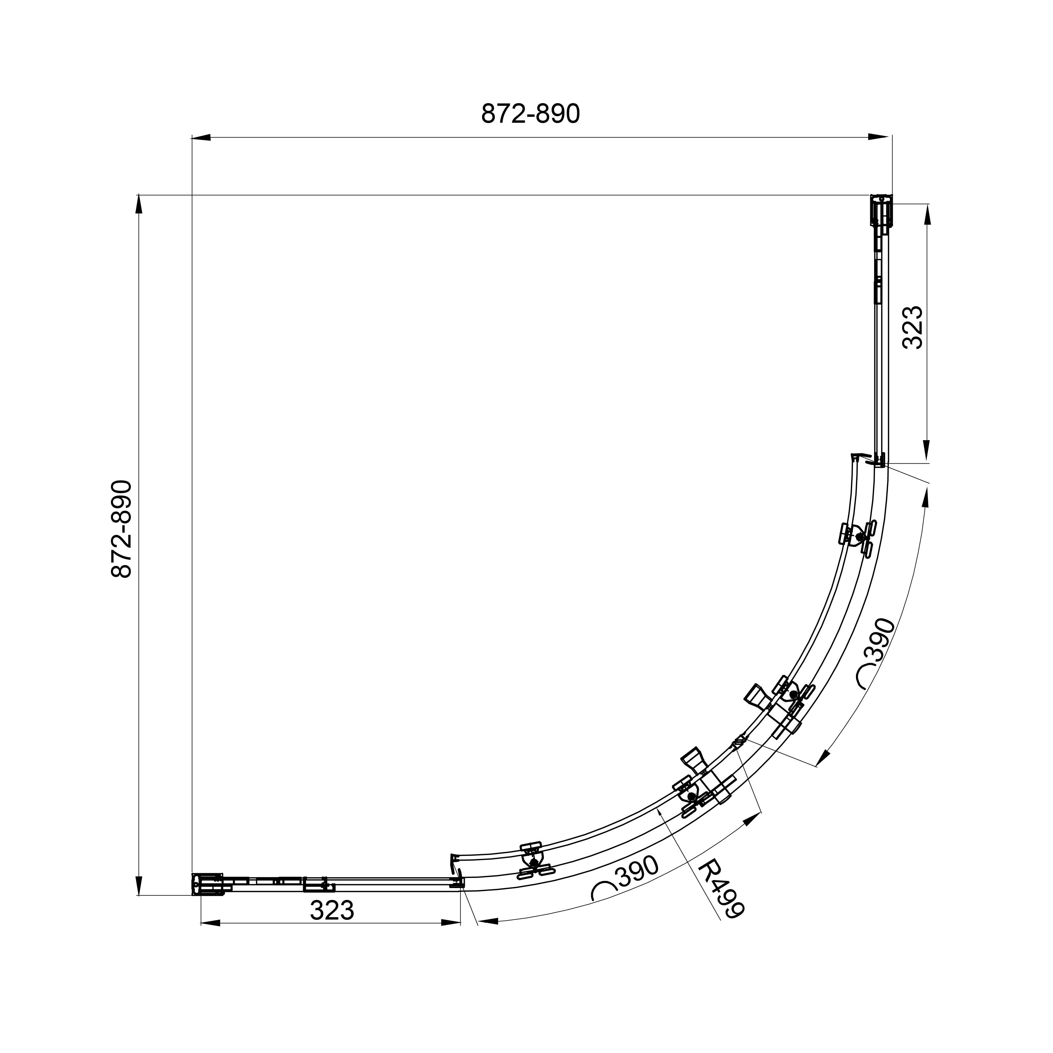 Душова кабіна Koller Pool Line ARC 1440652304 90x90x195 см Хром (235099) - фото 4