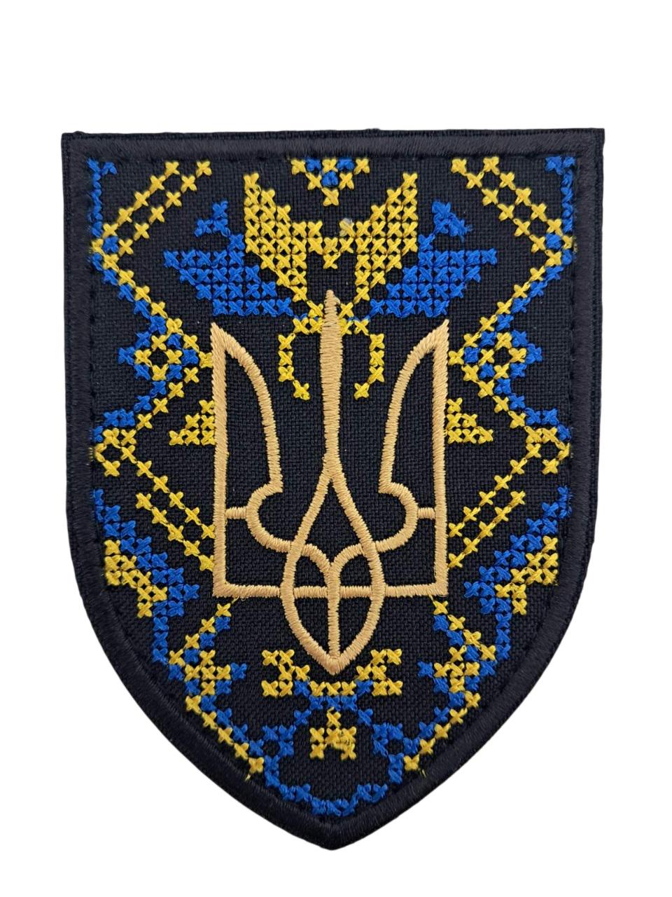 Шеврон Вышиванка 9,5х7 см Черный (13099)