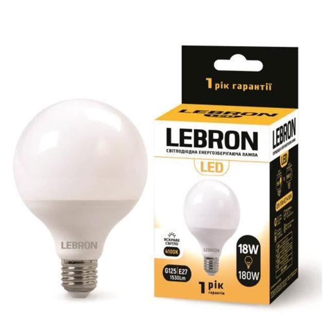 LED-лампа Lebron L-G125 18W 220V Е27 4100K 1530 Lm (28687584)