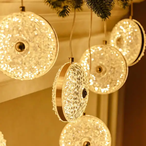 Гирлянда штора сетевая LED с объемными фигурками Бриллиант 3х0,9 м 6 ламп Теплый желтый (6L3MDIA) - фото 8
