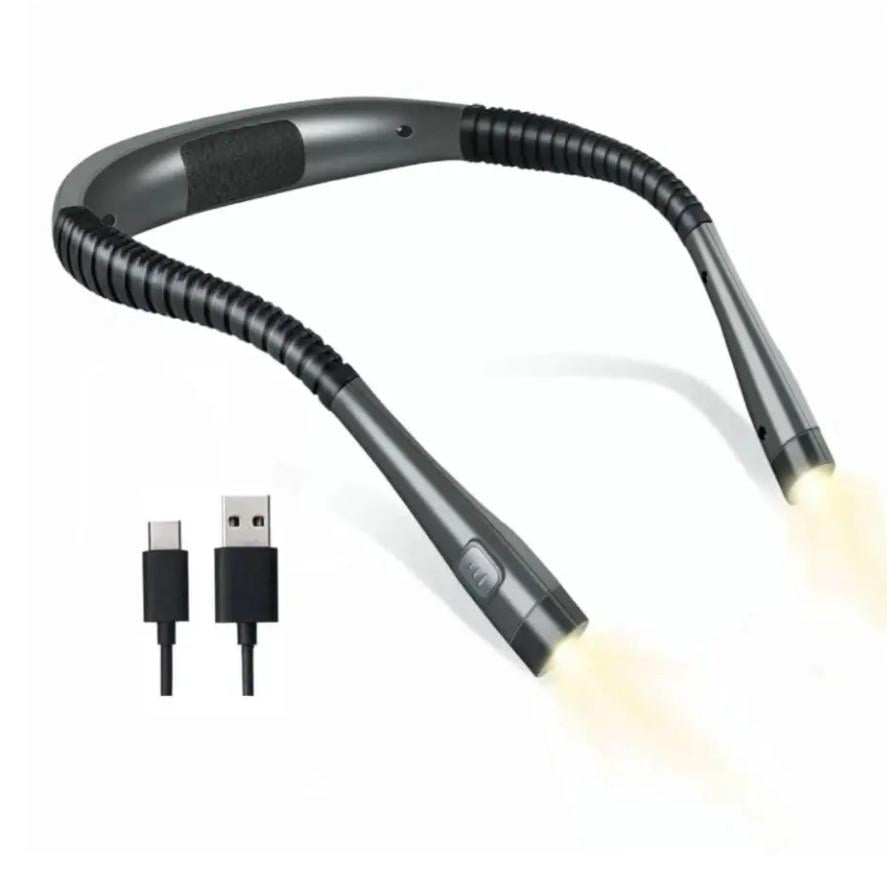 Лампа для чтения на шею Lem Berger аккумуляторная 3 режима Серый (32503016)