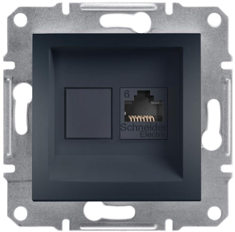 Розетка компьютерная Schneider Electric Asfora RJ45 UTP6 ABS Черный (EPH4700171)