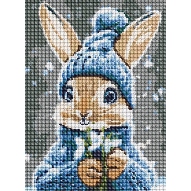 Алмазная мозаика Ideyka Кролик с подснежниками 30x40 см (AMO20039)