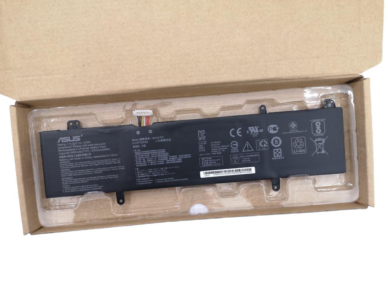 Аккумулятор для Asus VivoBook S14 S410UA/S410UN/S410UF/S410UQ/B31N1707 3653 mAh 42Wh