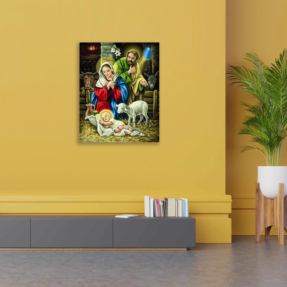 Алмазна мозаїка SHLab Народження Ісуса вишивка камінням DIY-SP103 40x50 см повна викладка (29838) - фото 2 Алмазна мозаїка SHLab Народження Ісуса вишивка камінням DIY-SP103 40x50 см повна викладка (29838) - фото 2