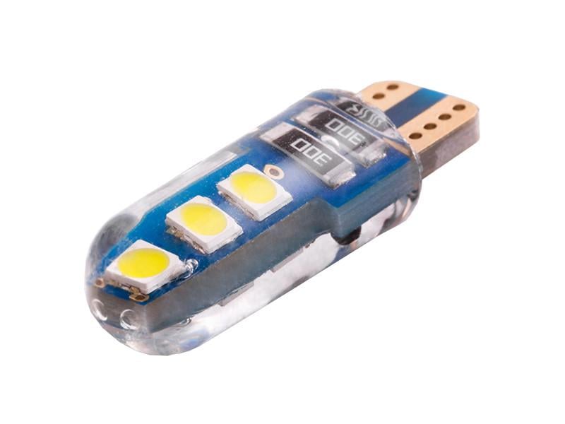 Автолампа светодиодная T10 W5W силикон 12 В 1,5 Вт SMD3030-6led Белый (2646) Автолампа светодиодная T10 W5W силикон 12 В 1,5 Вт SMD3030-6led Белый (2646)