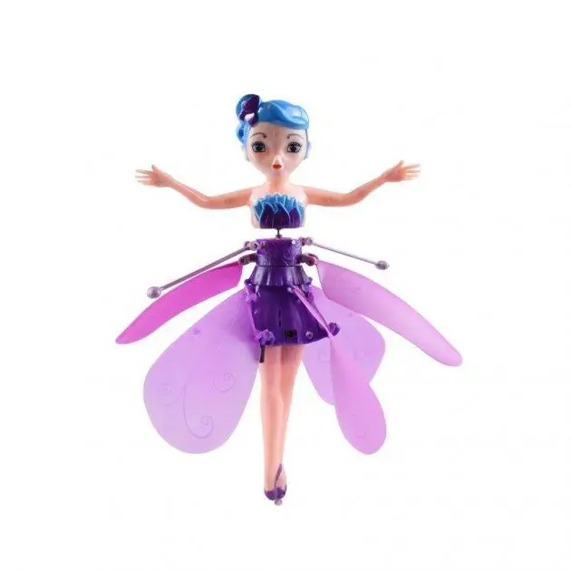 Кукла летающая Flying Fairy 802 сказочная Фея со световыми эффектами и датчиком движения Фиолетовый (2685740650)