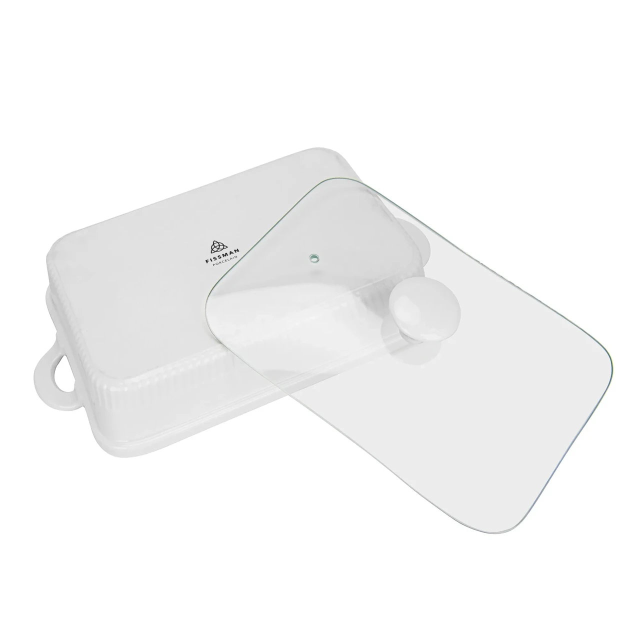 Форма прямоугольная для запекания Fissman Horeca 25x19x6 см 1600 мл со стеклянной крышкой из фарфора (14156) - фото 4