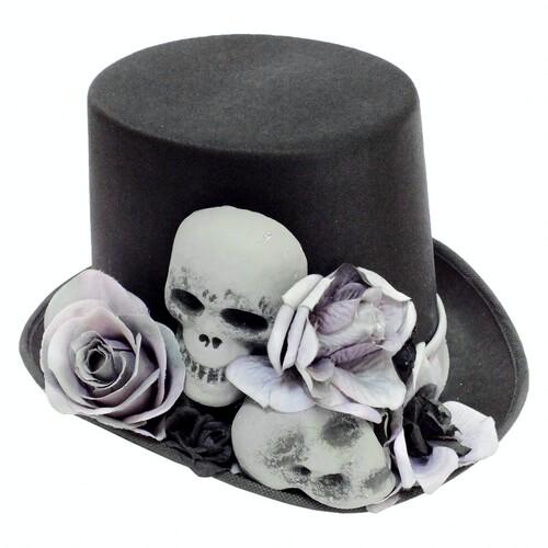 Шляпа цилиндр Мертвый жених SETA Decor 17-827BLK-GY Шляпа цилиндр Мертвый жених SETA Decor 17-827BLK-GY