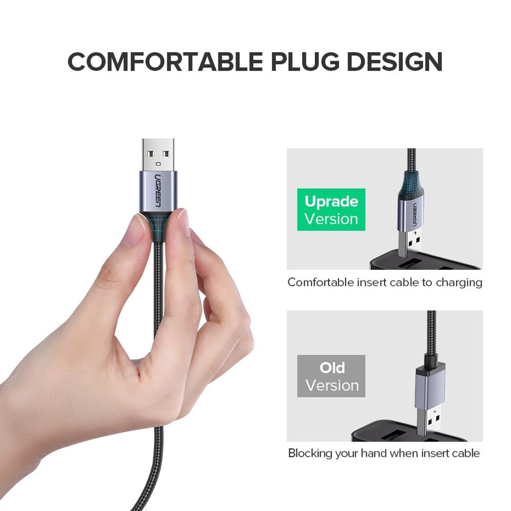 Кабель для заряджання Micro USB Ugreen US290 60146 5V/3A 3 м Сірий - фото 7 Кабель для заряджання Micro USB Ugreen US290 60146 5V/3A 3 м Сірий - фото 7