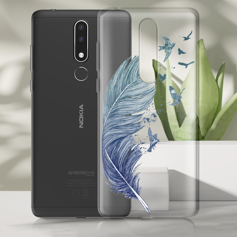 Чехол BoxFace Nokia 3.1 Plus Feather Черный силикон со стеклом (36116-cc38-37737)